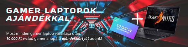 Gamer laptop + Ajándékkártya 10.000 Ft értékben!