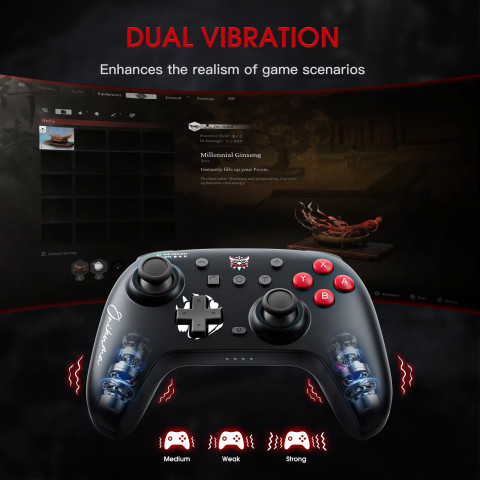 Onikuma C1 Wireless Gamepad kontroller - Fekete
