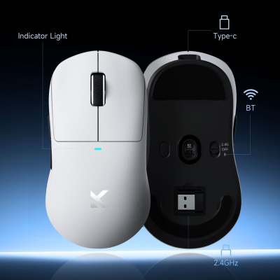 MCHOSE M7 Tri-mode eSport Vezeték Nélküli Egér - Fehér