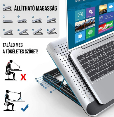 MCHOSE Laptop hűtőpad Q5 - Ezüst