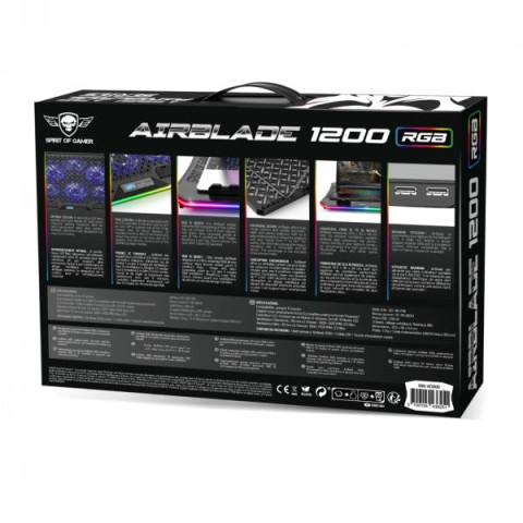 Spirit of Gamer AIRBLADE 1200 RGB Gamer Notebook Hűtőpad 17"