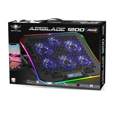 Spirit of Gamer AIRBLADE 1200 RGB Gamer Notebook Hűtőpad 17"