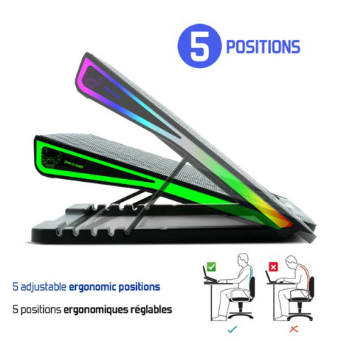 Spirit of Gamer AIRBLADE 800 RGB Gamer Notebook Hűtőpad 17"