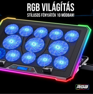 Spirit of Gamer AIRBLADE 1300 RGB Gamer Notebook Hűtőpad 19"