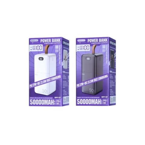 Remax Piloteer Series RPP-117 Gyorstöltő Powerbank 50000mAh - Fekete
