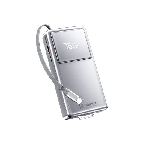 Remax Telescopic FCP-30 Gyorstöltő Powerbank visszahúzható Type-C kábellel 20000mAh - Fehér