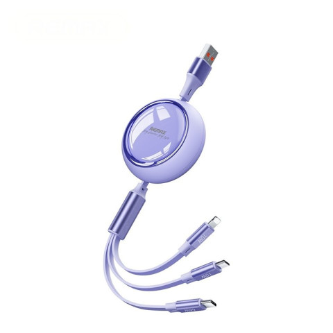 Remax Linon Series 3 in 1 Retractable kábel 66W - Lila