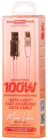 Remax Mecha Series Liquid Silicone Hajlékony USB-A - Type-C gyorstöltő kábel 100W - Fehér