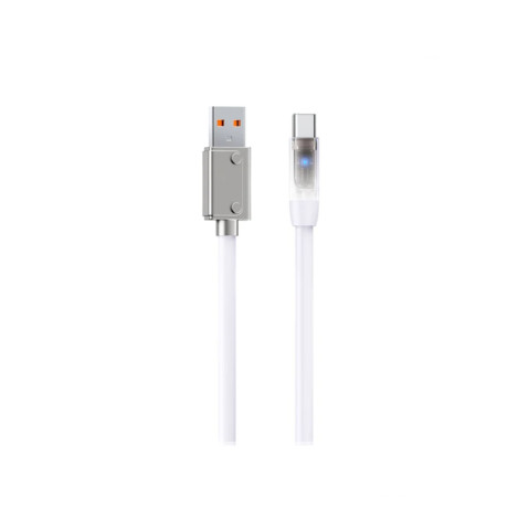Remax Mecha Series Liquid Silicone Hajlékony USB-A - Type-C gyorstöltő kábel 100W - Fehér