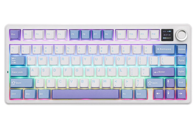 AULA F75 Max Vezeték Nélküli Mechanikus Gamer Billentyűzet - Fehér-Kék