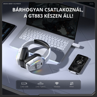 Onikuma GT883 4-Mode Vezeték Nélküli Gamer Headset