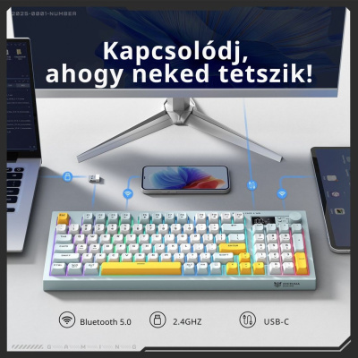 Onikuma G80 Tri-Mode Vezeték Nélküli Gamer Billentyűzet