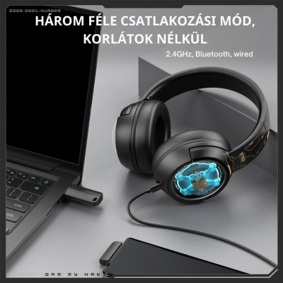 Onikuma GT802 Tri-Mode Vezeték Nélküli Gamer Headset