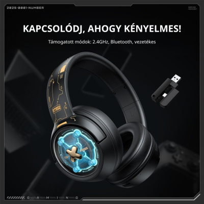 Onikuma GT802 Tri-Mode Vezeték Nélküli Gamer Headset