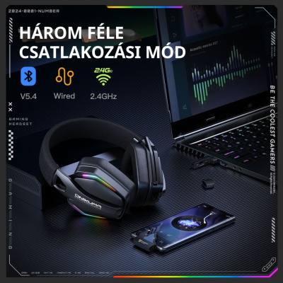 Onikuma GT826 Tri-Mode Vezeték Nélküli Gamer Headset