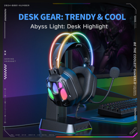 Onikuma X89 Vezetékes Gamer Fejhallgató RGB világítással