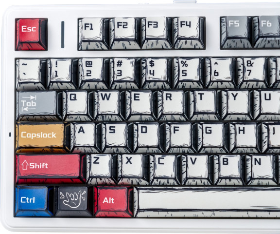 AULA F75 Vezeték Nélküli Mechanikus Gamer Billentyűzet - Comic