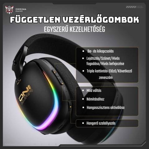Onikuma GT805 4-Mode Vezeték Nélküli Gamer Headset