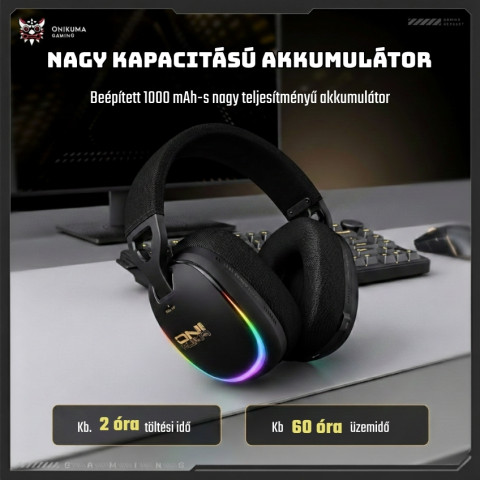 Onikuma GT805 4-Mode Vezeték Nélküli Gamer Headset