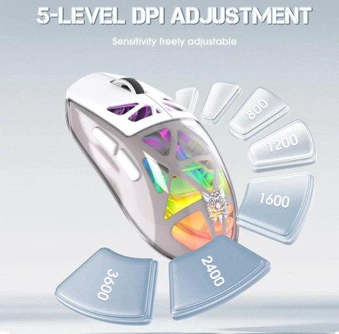 Onikuma CW930 Tri-Mode Vezeték Nélküli Gamer Egér - Fehér