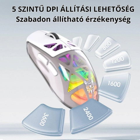 Onikuma CW930 Tri-Mode Vezeték Nélküli Gamer Egér - Fehér