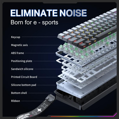 Onikuma G69 Magnetic Switch Gamer Billentyűzet - Fekete