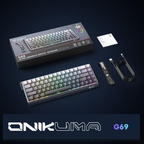 Onikuma G69 Magnetic Switch Gamer Billentyűzet - Fekete
