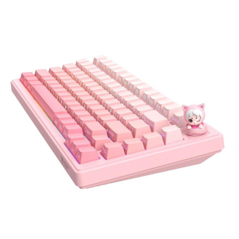 Onikuma MT707 Tri-Mode Vezeték Nélküli Mechanikus Gamer Billentyűzet - Pink