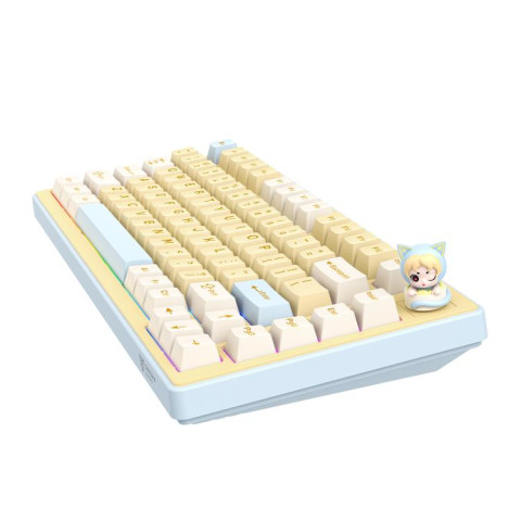 Onikuma MT707 Tri-Mode Vezeték Nélküli Mechanikus Gamer Billentyűzet - Sárga