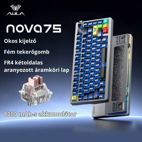 AULA NOVA 75 Vezeték Nélküli Mechanikus Gamer Billentyűzet