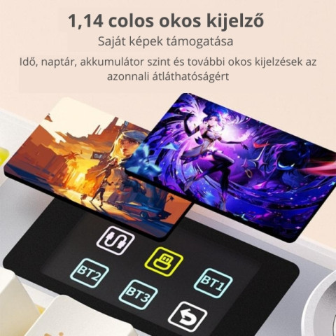 AULA F108 PRO Tri-Mode Vezeték Nélküli Mechanikus Gamer Billentyűzet - Sárga-Fehér