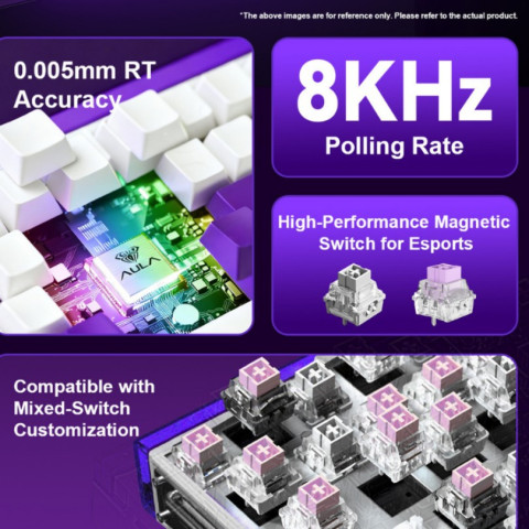 AULA HERO99 Magnetic Switch Mechanikus Gamer Billentyűzet - Fehér