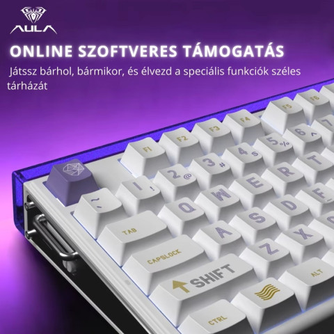 AULA HERO99 Magnetic Switch Mechanikus Gamer Billentyűzet - Fehér