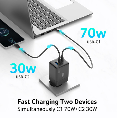 Acer GaN Charger 100W 2x USB-C + 1x USB-A hálózati adapter