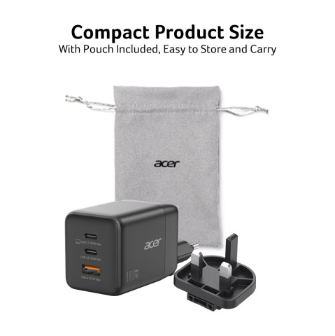 Acer GaN Charger 100W 2x USB-C + 1x USB-A hálózati adapter