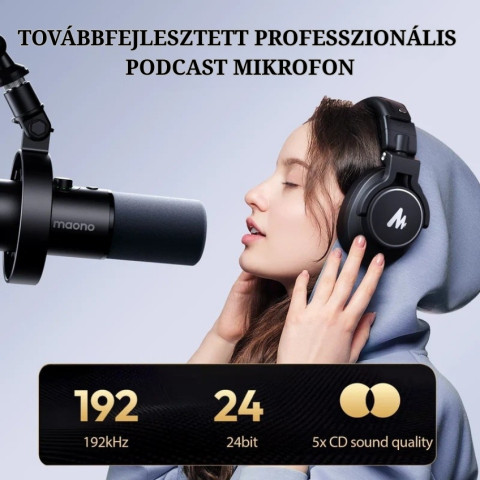 MAONO PD300X USB/XLR Dynamic Streamer/Podcast Mikrofon - Fekete