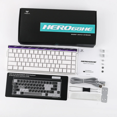 AULA HERO68 HE Magnetic Switch Mechanikus Gamer Billentyűzet - Fehér