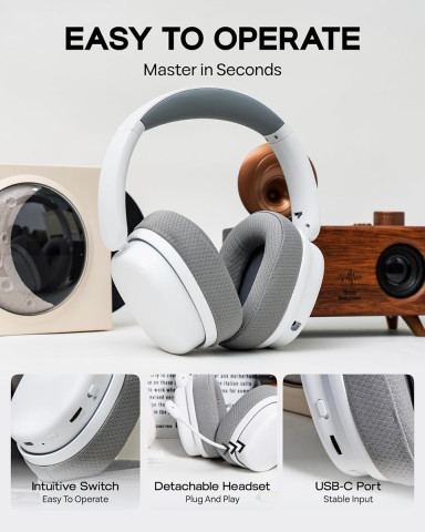 AULA G7 PRO 7.1 Tri-Mode Vezeték Nélküli Gamer Headset - Fehér