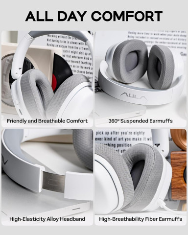 AULA G7 PRO 7.1 Tri-Mode Vezeték Nélküli Gamer Headset - Fehér