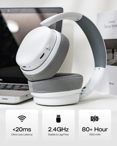 AULA G7 PRO 7.1 Tri-Mode Vezeték Nélküli Gamer Headset - Fehér