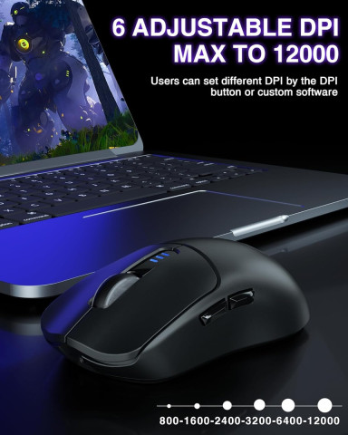 AULA SC580X Tri-Mode Vezeték Nélküli Gamer Egér - Fekete