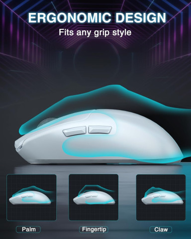 AULA SC580X Tri-Mode Vezeték Nélküli Gamer Egér - Fehér