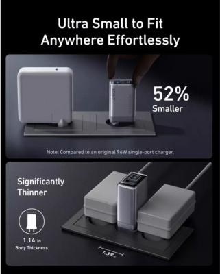 Anker Prime 100W GaN töltő, ezüst