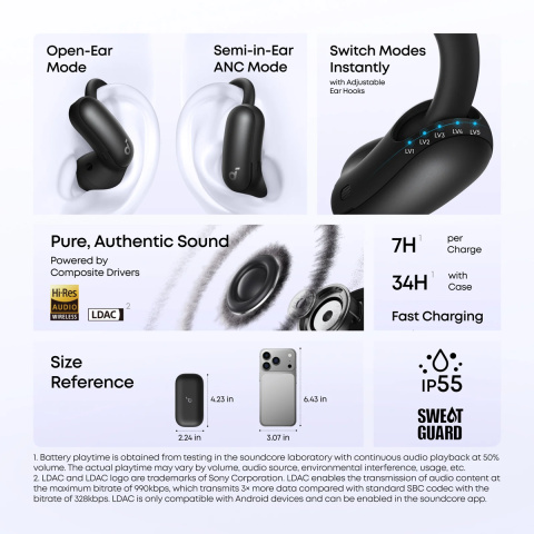 Anker Soundcore AeroFit 2 Pro - Vezeték Nélküli Bluetooth Fülhallgató