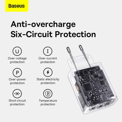Baseus USB Gyorstöltő Hálózati Adapter 17W - Fekete