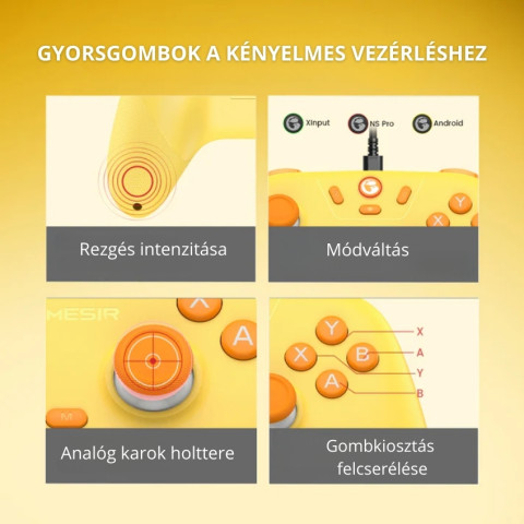 GameSir Nova Lite Vezeték Nélküli Kontroller - Yellow
