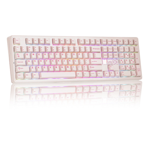 AULA F108 PRO V2 Tri-Mode Vezeték Nélküli Mechanikus Gamer Billentyűzet - Pink