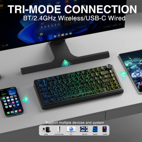 AULA F75 HE Tri-Mode Magnetic Switch Mechanikus Gamer Billentyűzet