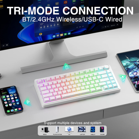 AULA F75 HE Tri-Mode Magnetic Switch Mechanikus Gamer Billentyűzet