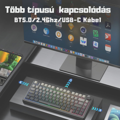 AULA F75 HE Tri-Mode Magnetic Switch Mechanikus Gamer Billentyűzet